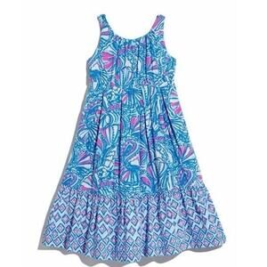 LILLY PULITZER Dress Target Floral Midi Maxi Fit & Flare Preppy 2T pink blue